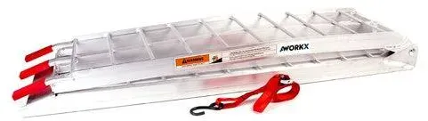 AWORKX Faltbare Aluminiumrampe 2,27m - silber, 6,5 kg, gefaltet: 116x28x14,5cm