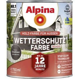 Alpina Wetterschutzfarbe deckend 0,75 L graubraun