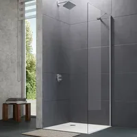 Hüppe Design pure 4-Eck Dusch-Seitenwand 885-900mm, Glasstärke 8mm - silber matt