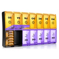 Tablettenbox 7 Tage Morgens Abends Groß, Tablettendose 14 Tage Abends XL Große Dispenser Medikamente Groß für Vitamine, Nahrungsergänzungsmittel und Medikamente