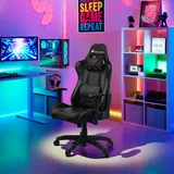 Tectake tectake® Racing Gaming Stuhl, ergonomische Form, mit verstellbarer Rückenlehne, - Schwarz