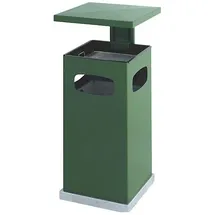 V-Part Ascher-Papierkorb mit Aschereinsatz und Schutzdach grün