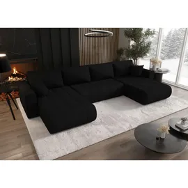 cornero Eckcouch 5-Sitzer Schwarz