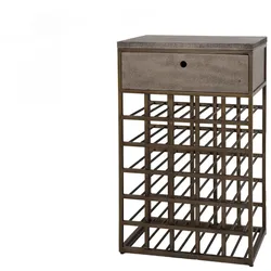 KAWOLA Weinschrank BALZAR Metall bronze 1 Schublade
