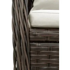vidaXL 7-tlg. Garten-Essgruppe mit Kissen Braun Poly Rattan