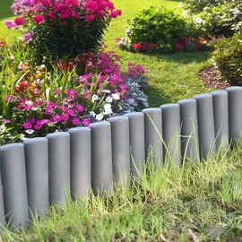 casa.pro [casa.pro] 60er Set Palisade Beetumrandung Dunkelgrau Länge 1620cm - Dunkelgrau