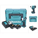 Makita DTD 157 RGJ Akku Schlagschrauber 18 V 140 Nm 1/4" Brushless + 2x Akku 6,0 Ah + Ladegerät + Makpac