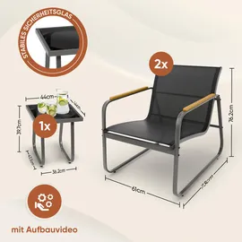 Blumtal Gartenmöbel Anthrazit, Metall, 3, Gartenmöbel, Gartenmöbel-Sets