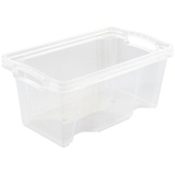 keeeper Aufbewahrungsbox mit integrierten Griffen, Größe: S, 35 x 21 x 15 cm, 6,5 l, Franz, Transparent