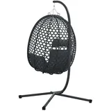 vidaXL Hängender Eierstuhl Korb mit Ständer Anthrazit Poly Rattan