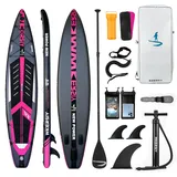 wkersiy 380cm Touring & Racing SUP Board aufblasbar – Stabiles Stand Up Paddle Board mit hoher Tragkraft – Allround SUP Set inkl. Action-Cam Halterung für Yoga & Angeln (Pinkes, 380 * 81cm)