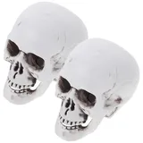 MAGICLULU 2 StüCk Halloween Totenkopf Deko Kunststoff SchäDel Ornament FüR Geisterhaus Party Tischdeko Horror Requisiten