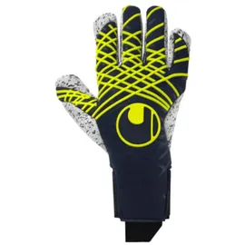 Uhlsport Torwarthandschuhe Prediction Supergrip+ Finger Surround, Marine/weiß/Fluo gelb, 12