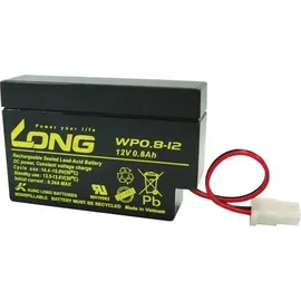 Long WP0.8-12 WP0.8-12 Bleiakku 12V 0.8Ah Blei-Vlies (AGM) (B x H x T) 96 x 62 x 25mm AMP-Buchse Geringe Selbstentladung