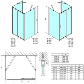 Polysan EASY LINE U-Kabine links 100 x 80 cm 3215-SET