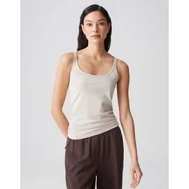 Opus Damen Top | Trägertop INA Slim aus stretchigem BCI Cotton Mix beige, 40