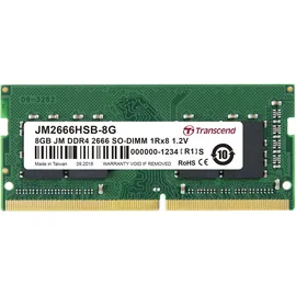 Transcend JM2666HSB-8G Arbeitsspeicher 8 GB DDR4 2666 MHz Arbeitsspeicher Modul (8 GB, DDR4, 2666 MHz, SO-DIMM)
