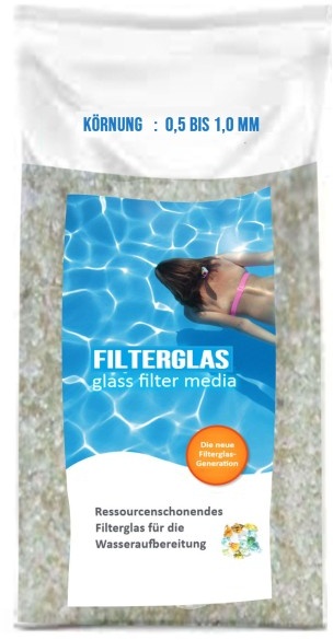 Filterglas Pool Filtermaterial Sandfilteranlage Kü¶rnung 0,5 - 1,0 mm - 25kg Sack
