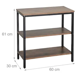Relaxdays Nachtschrank 61 x 60 x 30 cm Braun