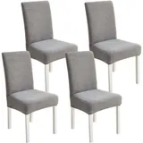 Stuhlhussen-set, 4 Universelle Stretch-stuhlhussen, Dick Und Elastisch, Fleckenabweisend, Grau