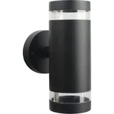 Polux Außenwandleuchte Aluminium 2xGU10 spritzwassergeschützt IP54 schwarz