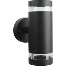 Polux Außenwandleuchte Aluminium 2xGU10 spritzwassergeschützt IP54 schwarz
