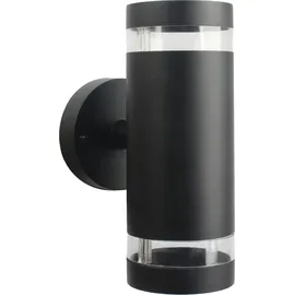 Polux Außenwandleuchte Aluminium 2xGU10 spritzwassergeschützt IP54 schwarz