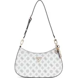 GUESS Noelle Top Zip Shoulder Bag white logo