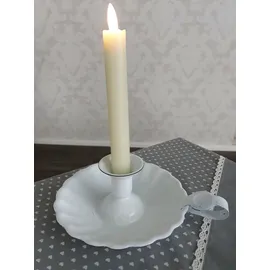 Ambiente Haus Kerzenständer aus Emaille Antikweiß Weiß