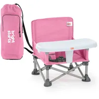 Bright Starts Pop ’N Sit Tragbare Sitzerhöhung, für drinnen und draußen, Bodensitz mit Essenstablett, Pink, 6 Monate - 3 Jahre