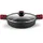 Bra Premiere | Niedriger Schmortopf 36 cm, Aluminiumguss, dreischichtig, verstärkte Antihaftbeschichtung, 2 abnehmbare Silikongriffe, für alle He... - Schwarz/Rot