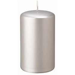 Kopschitz Kerzen 4er Adventskerzen, Adventskranz Kerzen Set Silber 6 x Ø 6 cm
