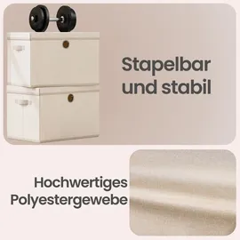 Songmics Aufbewahrungsbox 43 x 30 x 30 cm 3-tlg. beige