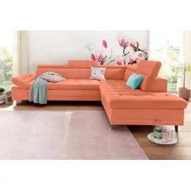 sit&more Ecksofa SIT & MORE "Limit L-Form", orange (terrakotta), B:275cm H:89cm T:217cm, Kunstleder SOFTLUX;Luxus-Microfaser ALTARA NUBUCK (100% Polyester);Struktur (100% Polyester), Sofas, Ecksofa, wahlweise mit Bettfunktion und Bettkasten