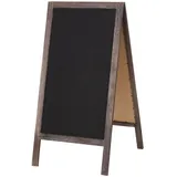 Mendler XL Werbetafel HWC-C17, Aufsteller Kreidetafel Kundenstopper, 2 Schreibflächen klappbar, 100x50cm ~ braun shabby