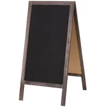 Mendler XL Werbetafel HWC-C17, Aufsteller Kreidetafel Kundenstopper, 2 Schreibflächen klappbar, 100x50cm ~ braun shabby