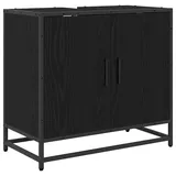 vidaXL Waschbeckenunterschrank mit Tür 65 x 33 x 60 cm Schwarz
