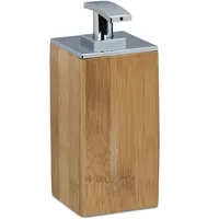 Relaxdays Seifenspender Bambus 225 ml Braun