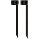 Lumisky Solarleuchte Metall 7,6x30,0x7,6 cm 2er Set schwarz