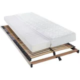 Livetastic Matratzenset, Holz, 2-teilig, Birke, massiv, H2, Höhe ca. 16 cm, 80x200 cm, Made in Austria, Über- und Sondergrößen erhältlich, Bezug abnehmbar/waschbar, Ober- Unterseite versteppt, für Hausstauballergiker geeignet, wendbar, verstellbare Lattenroste Tragegriffe, atmungsaktiv, aktive Schulterzone,Über- Federholzleisten verleimt, bewegliche Leistenlagerung, Federleisten mit Triokappen, Mittelgurt, nicht verstellbar, Schlafzimmer, Matratzen Shop, Matratzensets
