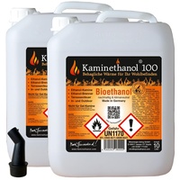 20 L Bioethanol 100% Ethanol 20 Liter Bio Alkohol 10 L Kanister Kamin Ausgießer