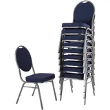 MACOShopde by MACO Möbel Raburg Stapelstuhl 10er Set David - stabil bis 150 kg in BLAU, Gewerbequalität + stapelbar für: Konferenz, Seminar, Wartezimmer, Bankett, Behörde, Schule/Uni & Gastro/Hotel