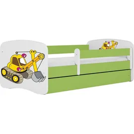 raumhirsch furniture Kinderbett Bagger 80 x 180 cm Holzwerkstoff grün