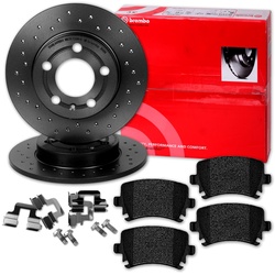 Brembo Gelochte Bremsscheiben + Beläge Hinten Für Vw Golf 5 6 Gti Gtd Octavia Rs: