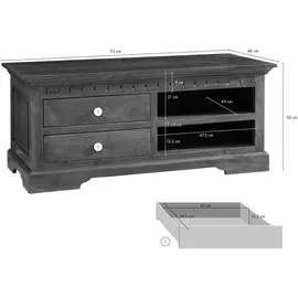 MASSIVMOEBEL24.DE Oxford TV-Board 115x48x50 cm Braun Holz, Massivholz