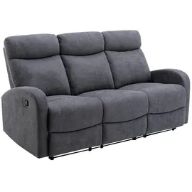 vente-unique Couch Polyester 3-Sitzer Grau