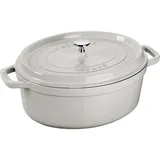 Staub Cocotte 33 cm oval weisser trüffel