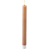 Lumineo Tischkerzen-Set LED-Flamme 24cm braun, 2-teilig