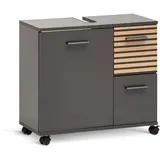 Schildmeyer Waschbeckenunterschrank Katta anthrazit B/H/T: ca. 65,1x60x32 cm, - Anthrazit
