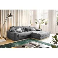 KAWOLA Ecksofa Lana Cord Recamiere rechts grau